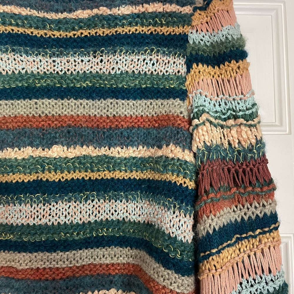 Ulla Johnson Electra Earth Tones Multicolor Striped Chunky Knit Boho Sweater - Picture 14 of 15